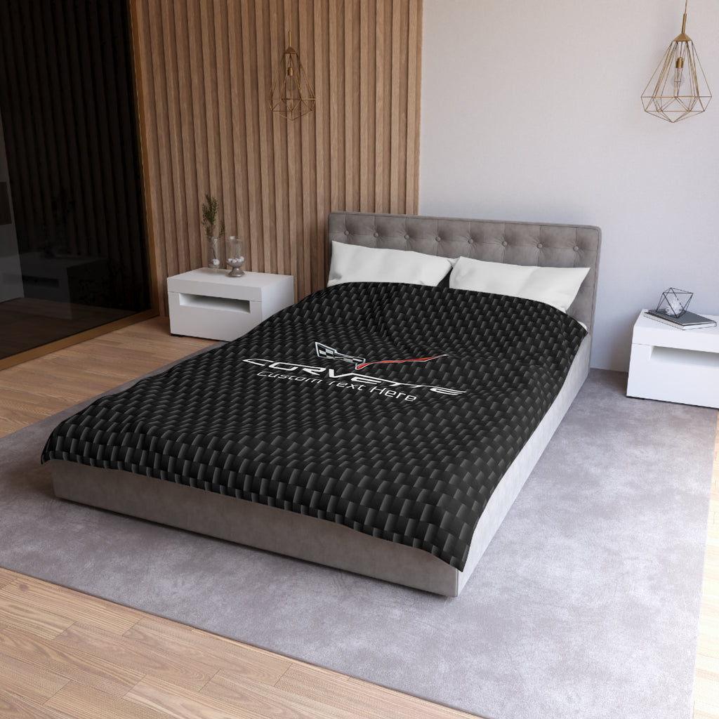 Corvette C6 Personalized Microfiber Carbon Duvet Cover –Sleek Style for Car Lovers