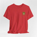 Legends of Route 66 100th Anniversary Landmark Collage Design Cotton Front and Back Printed Short Sleeve Tee