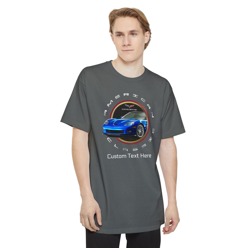 C6 Corvette Personalized Circle Logo Unisex Short Sleeve T-Shirt, Cotton Tall Beefy-T®, Car Enthusiast Gift