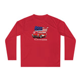 C1 Corvette American Flag Hooded Performance Long Sleeve Tee Legends of the Road – Perfect for the Corvette Fan