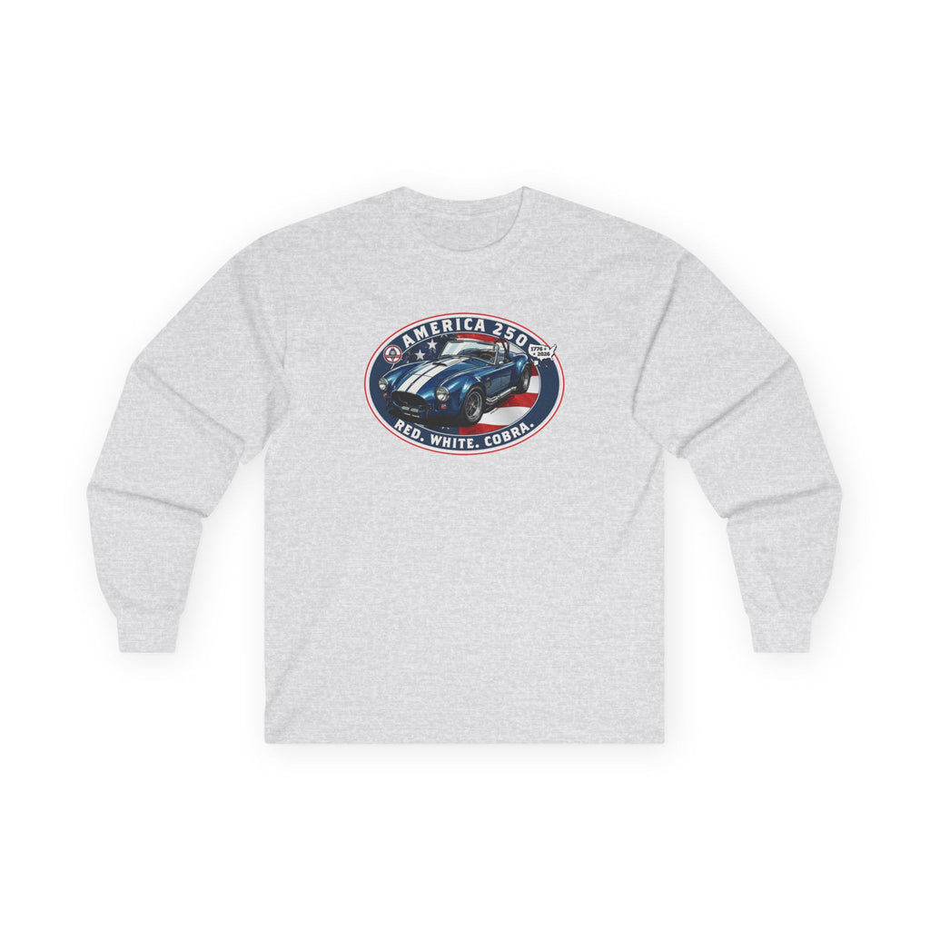 Shelby Cobra 427 "Red. White. Cobra." America 250 Oval Long-Sleeve T-Shirt