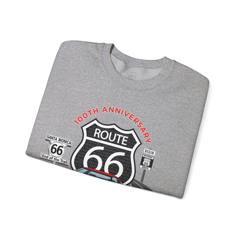 C4 Corvette Route 66 100th Anniversary Cotton Blend Sweatshirt – Legends of the Road, Perfect for the Corvette Fan