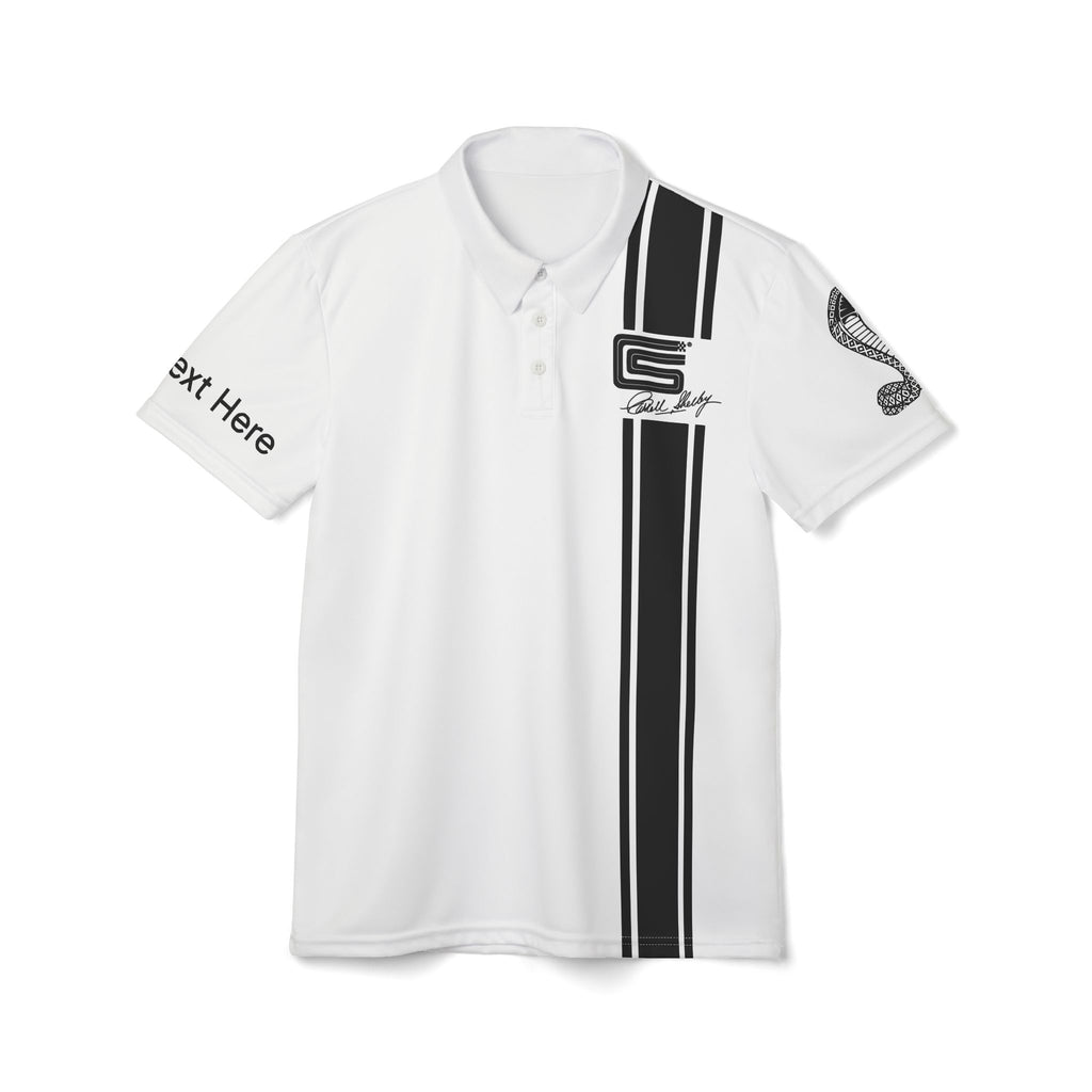 Carroll Shelby Signature Logo Personalized White Polo Shirt, Perfect for the Shelby Fan