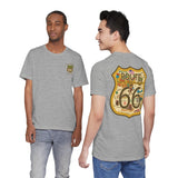 Legends of Route 66 100th Anniversary Landmark Shield Design Cotton Front and Back Printed Short Sleeve Tee