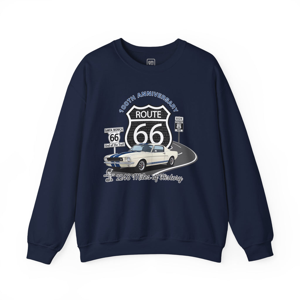 Shelby GT350 Route 66 100th Anniversary Crew Neck Sweatshirt-Legends of the Road, Shelby Fan Favorite