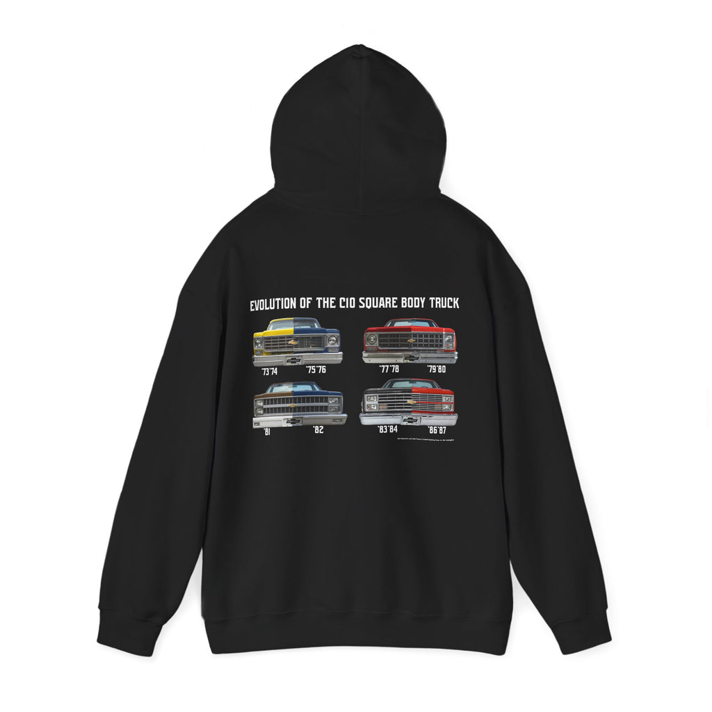 Chevrolet C10 Square Body Legacy Heavyweight Hoodie – Evolution of an American Classic