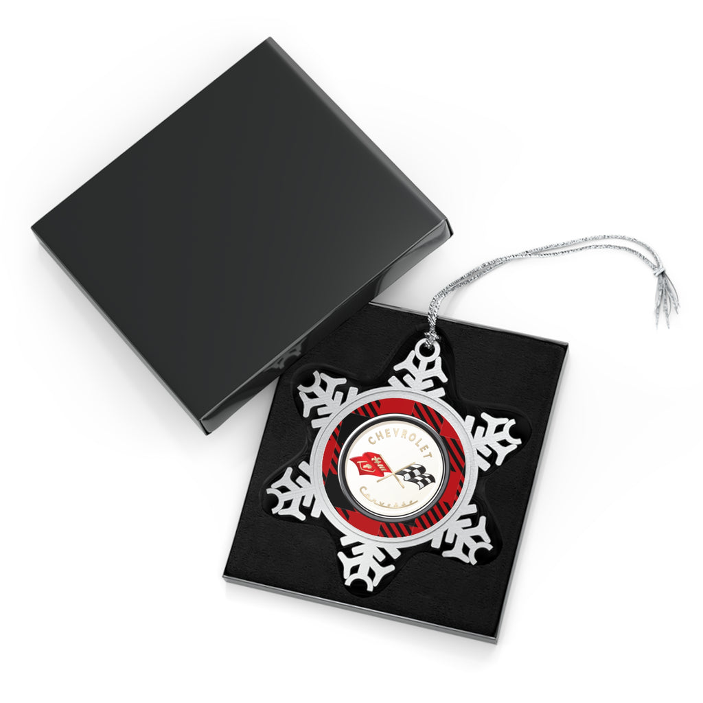 C1 Corvette Pewter Snowflake Christmas Ornament, Perfect Christmas Gift forthe Corvette Fan!