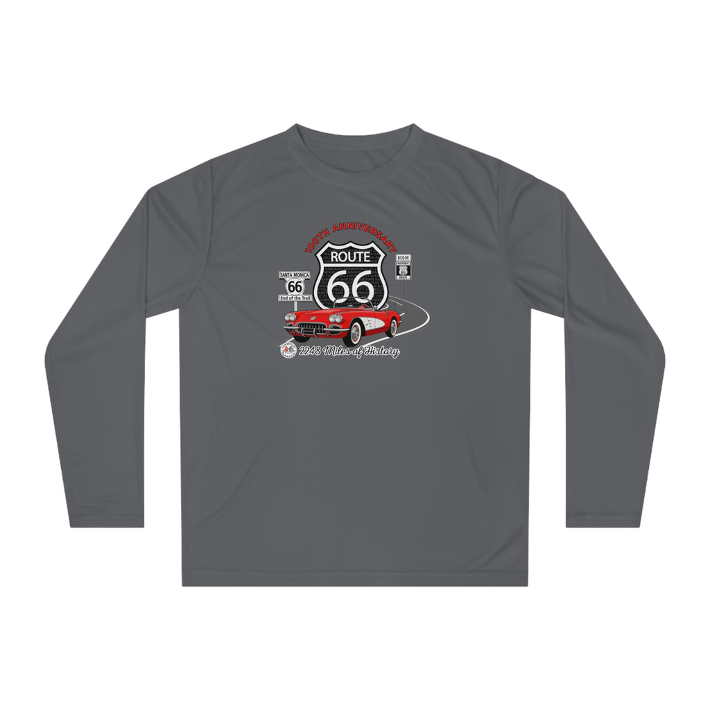 C1 Corvette Route 66 100th Anniversary Long Sleeve Performance Shirt – Legends of the Road, Perfect for the Corvette Fan