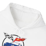 Custom Chevy C6 Corvette Hoodie, Personalized Blue Car Color Sweatshirt, Unisex Pullover for Car Enthusiasts, Great Gift for Corvette Fans