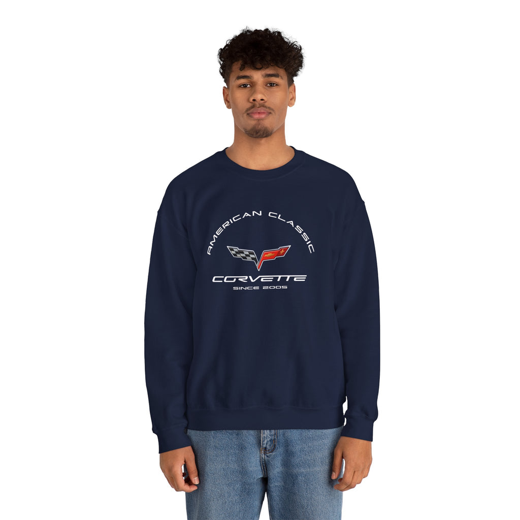 C6 Corvette Crew Neck Long Sleave Heavy Duty Sweatshirt, perfect for cool crisp days