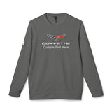 Corvette C6 Adidas Unisex Personalized Fleece Crewneck Sweatshirt, Custom Hoodie for Car Lovers, Comfortable, Gift for Car Enthusiasts, Chevrolet Fans, A Signature Select Product