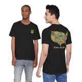 Legends of Route 66 100th Anniversary Landmark Map Design Cotton Front and Back Printed Personalized Short Sleeve Tee