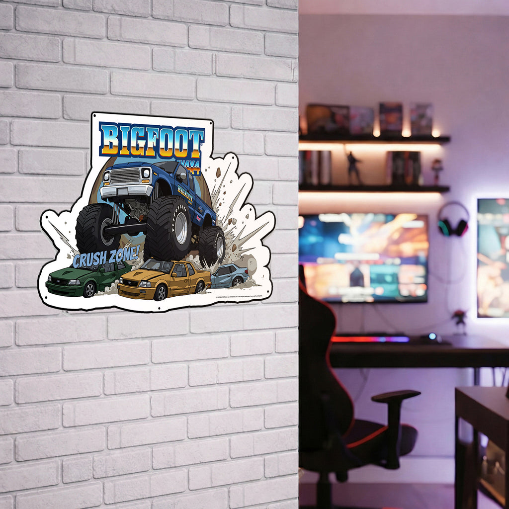 BIGFOOT® 4x4 USA-Made Die Cut Steel Wall Décor – Crush Zone! The Original Monster Truck (Available in 2 Sizes)
