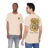 Legends of Route 66 100th Anniversary Landmark Shield Design Cotton Front and Back Printed Personalized Short Sleeve Tee