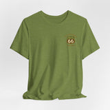 Legends of Route 66 100th Anniversary Landmark Collage Design Cotton Front and Back Printed Short Sleeve Tee