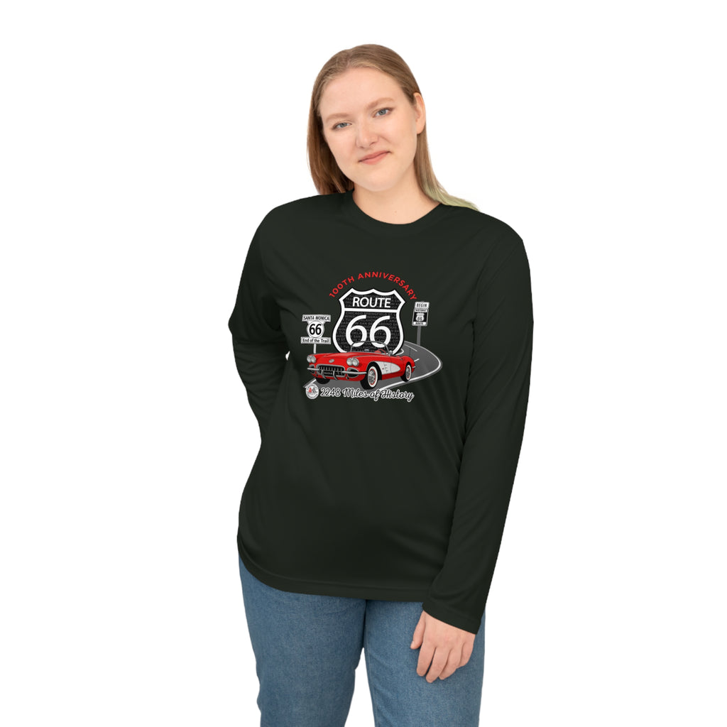 C1 Corvette Route 66 100th Anniversary Long Sleeve Performance Shirt – Legends of the Road, Perfect for the Corvette Fan