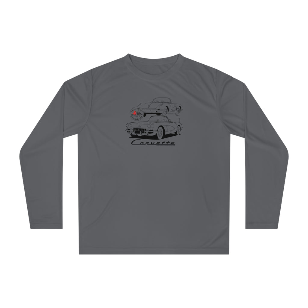 C1 Corvette Silhouette Performance Long Sleeve Shirt – Legends of the Road, Perfect for the Corvette Fan