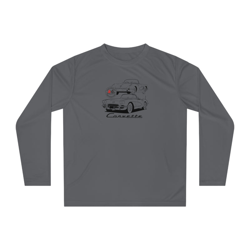C1 Corvette Silhouette Performance Long Sleeve Shirt – Legends of the Road, Perfect for the Corvette Fan