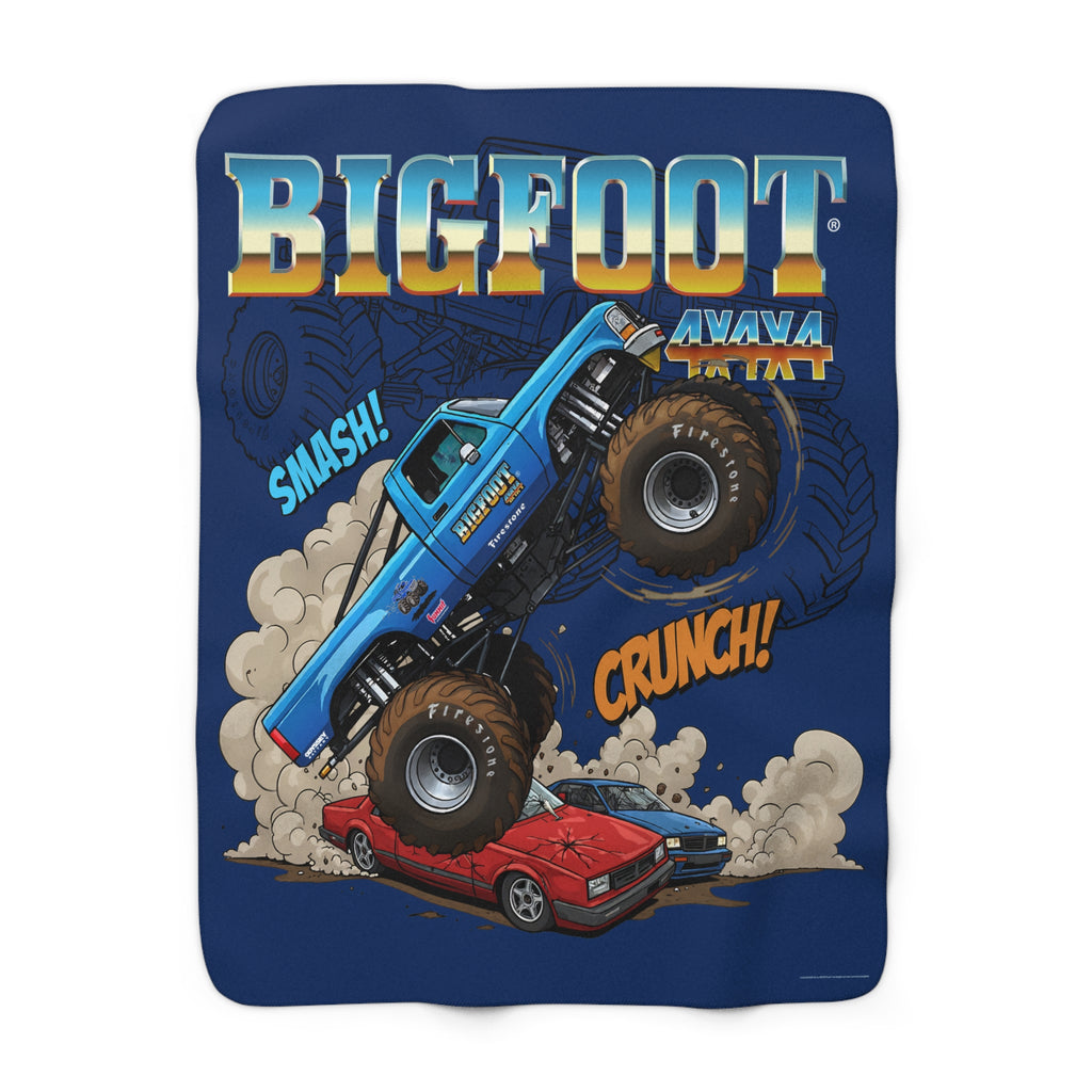 BIGFOOT 4X4X4® "Smash! Crunch!" 50x60 USA-Made Sherpa Blanket — Ultra-Soft Plush Throw
