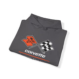 Corvette C3 Personalized Racing Flag Logo Unisex Fleece Hoodie