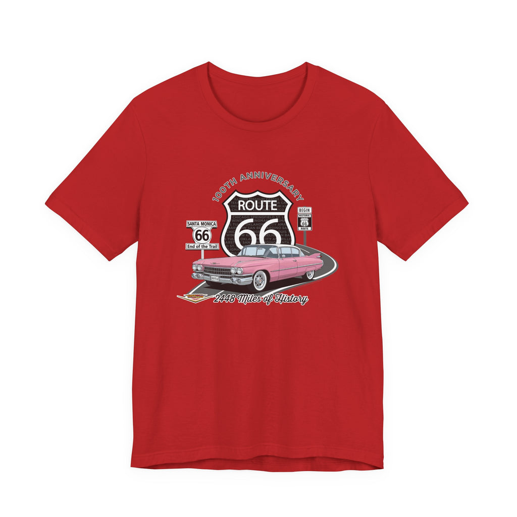 Pink Cadillac Route 66 100th Anniversary Short Sleeve Tee – Legends of the Road