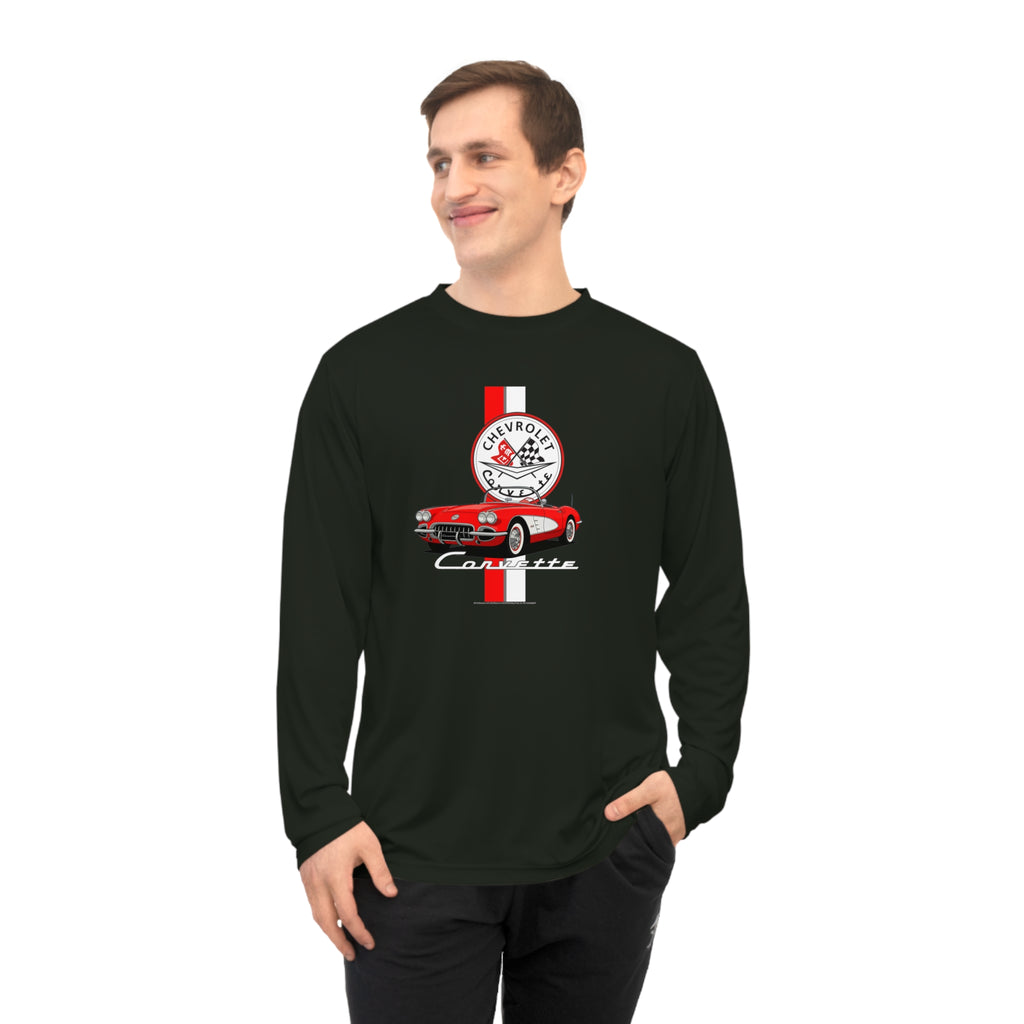 C1 Corvette Vertical Stripe Emblem Performance Shirt-Legends of the Road, Perfect for the Corvette Fan