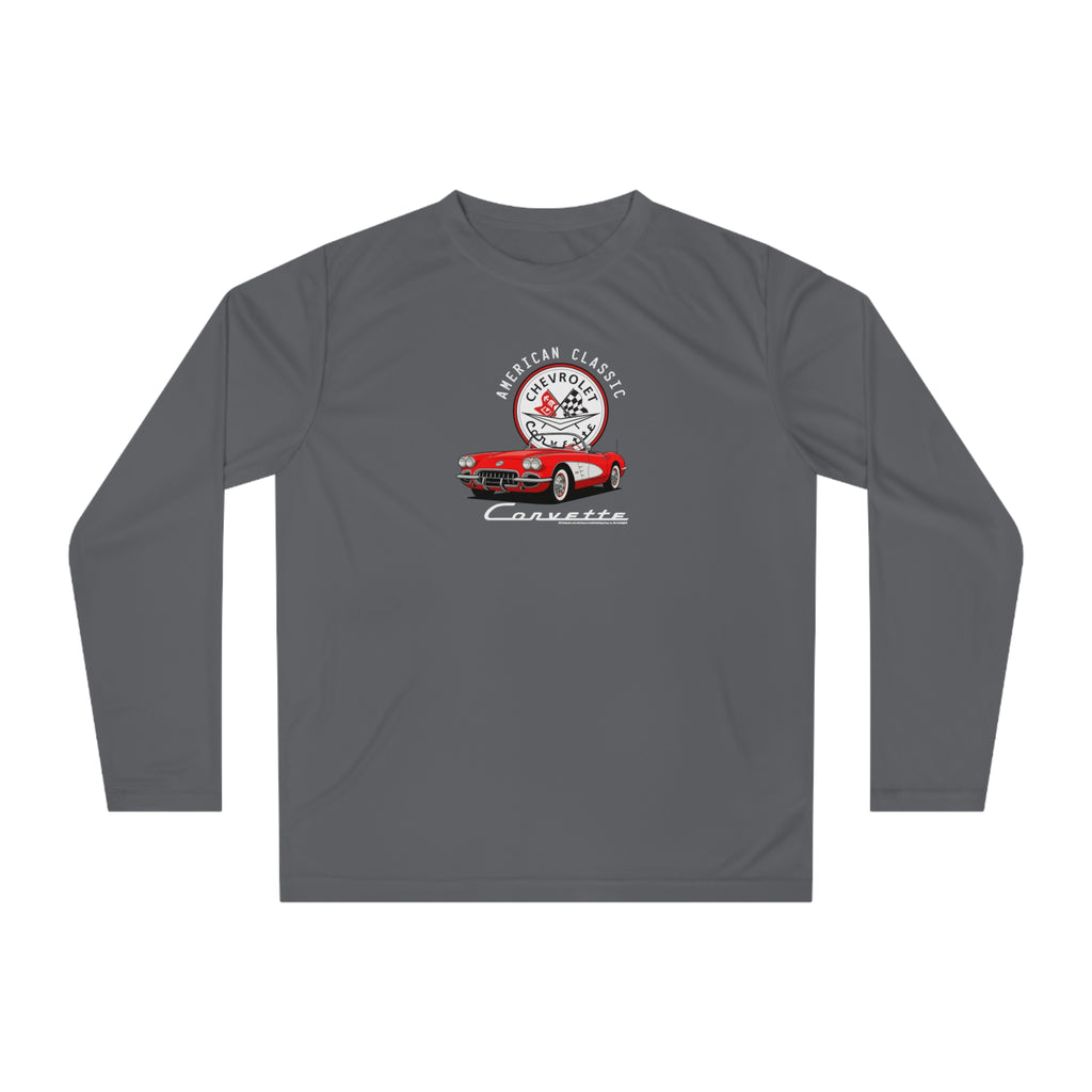 C1 Corvette American Classic Emblem Long Sleeve Performance Shirt Legends of the Road – Perfect for the Corvette Fan