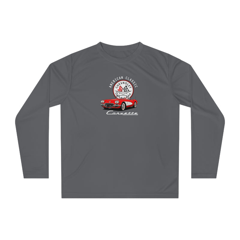 C1 Corvette American Classic Emblem Long Sleeve Performance Shirt Legends of the Road – Perfect for the Corvette Fan