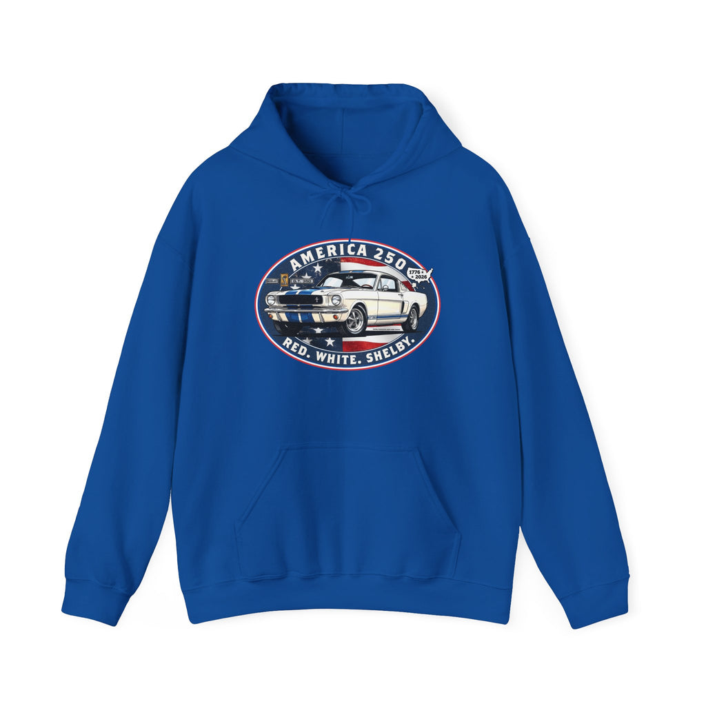 Shelby GT350 "Red. White. Shelby." America 250 Oval Pullover Hoodie