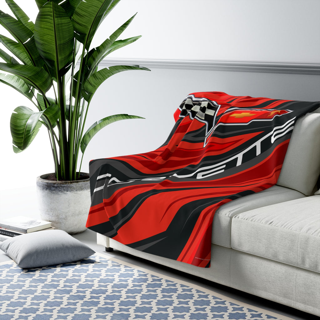 C6 racing NON-Personalized Decorative Sherpa Blanket