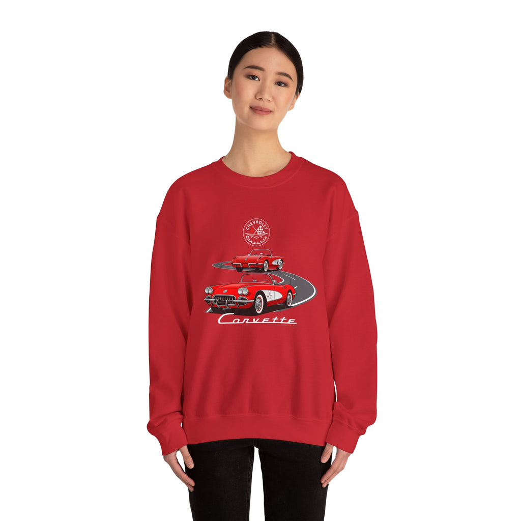C1 Corvette Dual View Crew Neck Sweatshirt – Legends of the Road, Perfect for the Corvette Fan