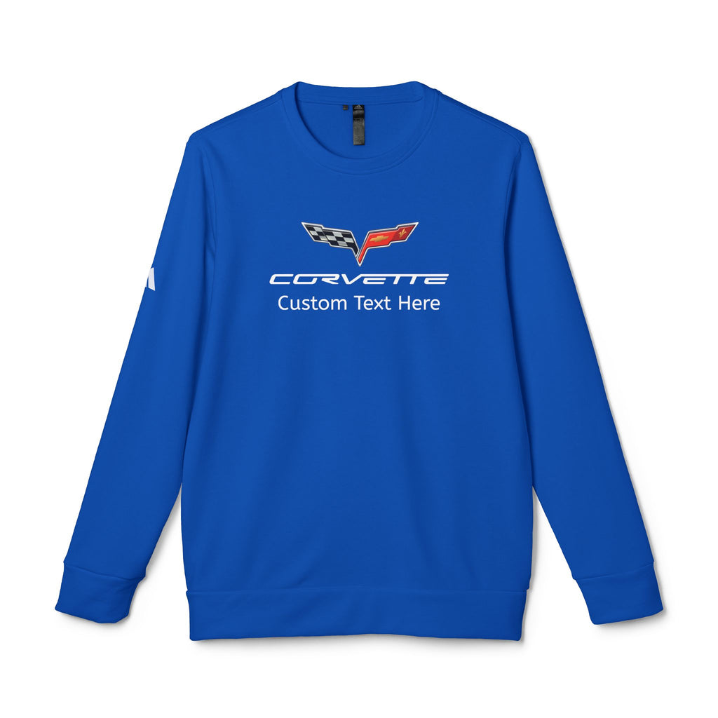 Corvette C6 Adidas Unisex Personalized Fleece Crewneck Sweatshirt, Custom Hoodie for Car Lovers, Comfortable, Gift for Car Enthusiasts, Chevrolet Fans, A Signature Select Product