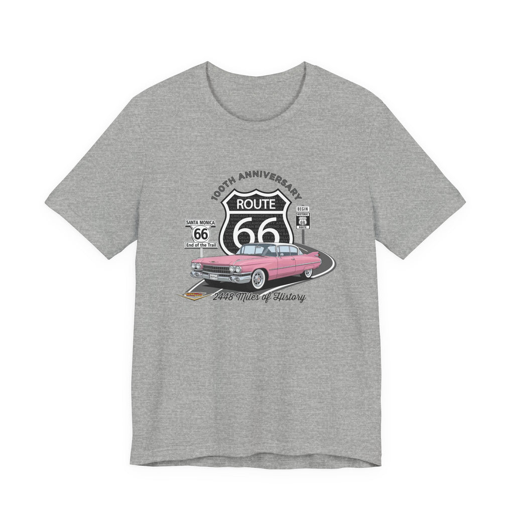 Pink Cadillac Route 66 100th Anniversary Short Sleeve Tee – Legends of the Road