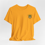 Legends of Route 66 100th Anniversary Landmark Map Design Cotton Front and Back Printed Short Sleeve Tee
