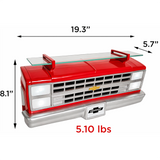 Sunbeltgifts 1985 Chevrolet C10 Truck Wall Shelf, Red, 19.30x5.70x8.10 inches, Tempered Glass, Battery Powered LED Headlights, Car Enthusiast Gift, Classic Truck Decor, Chevy Collector Item