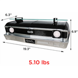 Sunbeltgifts Chevrolet Nova SS Floating Wall Shelf, Black, 19.3x6.3x6.9 inches, Tempered Glass, Battery Powered LED Headlights, Chevy Enthusiast Gift, Gifts Idea, Car Lover’s Decor, Nova Collector
