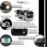 Sunbeltgifts 1957 Chevrolet Bel Air Wall Shelf, Floating Shelf, Tempered Glass, Black, 20x6.1x8 inches, Functional LED Headlights, Battery Operated, Chevy Decor, Unique Gift for Classic Car Enthusiast