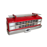 Sunbeltgifts 1985 Chevrolet C10 Truck Wall Shelf, Red, 19.30x5.70x8.10 inches, Tempered Glass, Battery Powered LED Headlights, Car Enthusiast Gift, Classic Truck Decor, Chevy Collector Item