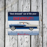 Chevrolet Bel Air  16"x12" Tin Sign – Classic Vintage Car Wall Art, Classic Muscle Car Decor for Garage, Man Cave, Bar, or Home