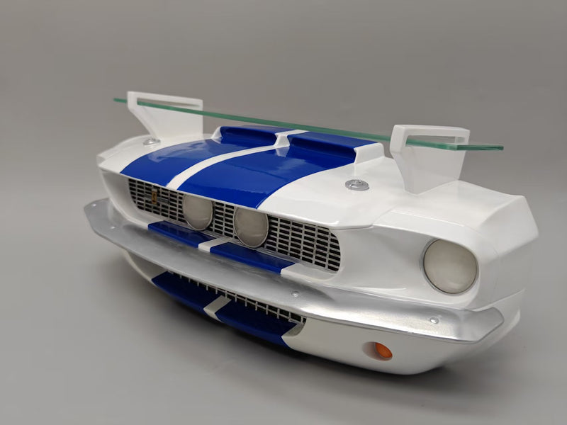1967 Carroll Shelby GT500 Blue and White Wall Shelf, LED Lights,