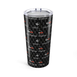 Corvette C4 Logo Repeat Pattern Carbon Tumbler 20oz | Retro Car Lover Travel Cup, Gift for Him, Car Enthusiast, Father's Day, Road Trip