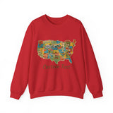 Legends of Route 66 100th Anniversary USA Map Personalized Unisex Fleece Crewneck Sweatshirt