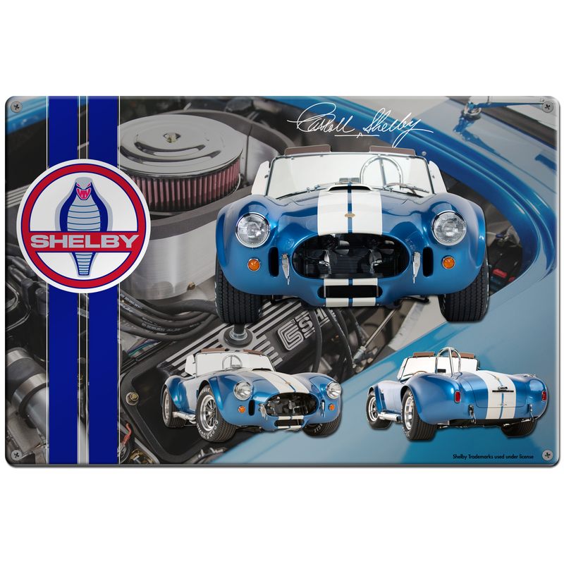 Shelby Cobra 427 18"x12" Metal Wall Decor – Vintage Muscle Car Premium Aluminum Wall Art, Classic Muscle Car Decor for Garage, Man Cave, Bar, or Home