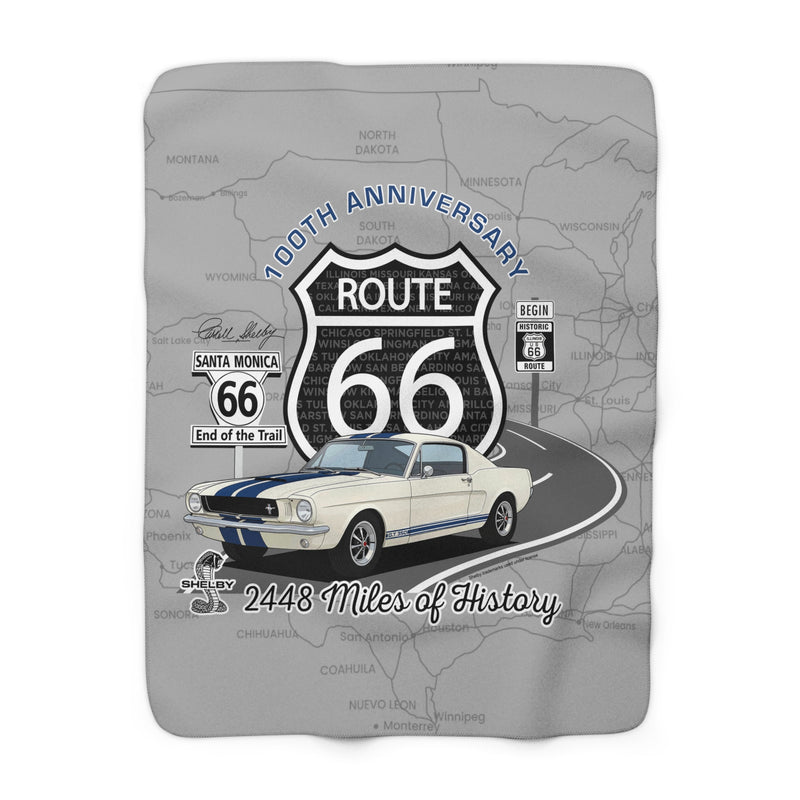 Shelby GT350 Route 66 100th Anniversary Sherpa Blanket – 50 x 60 Inches
