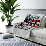 Shelby White GT350 Track Legend "250 Years of Freedom. One American Icon." America 250 Premium Sherpa Blanket – 1776 to 2026