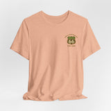 Legends of Route 66 100th Anniversary Landmark Collage Design Cotton Front and Back Printed Short Sleeve Tee