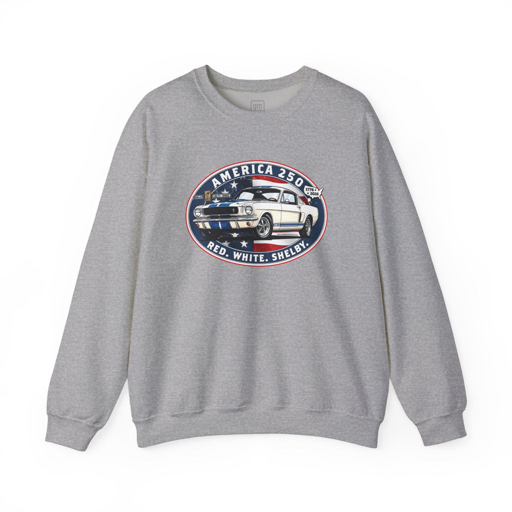 Shelby GT350 "Red. White. Shelby." America 250 Oval Crewneck Sweatshirt