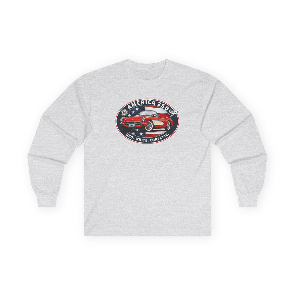 Corvette America 250 "Red. White. Corvette." Premium C1 Oval Graphic Long-Sleeve Tee