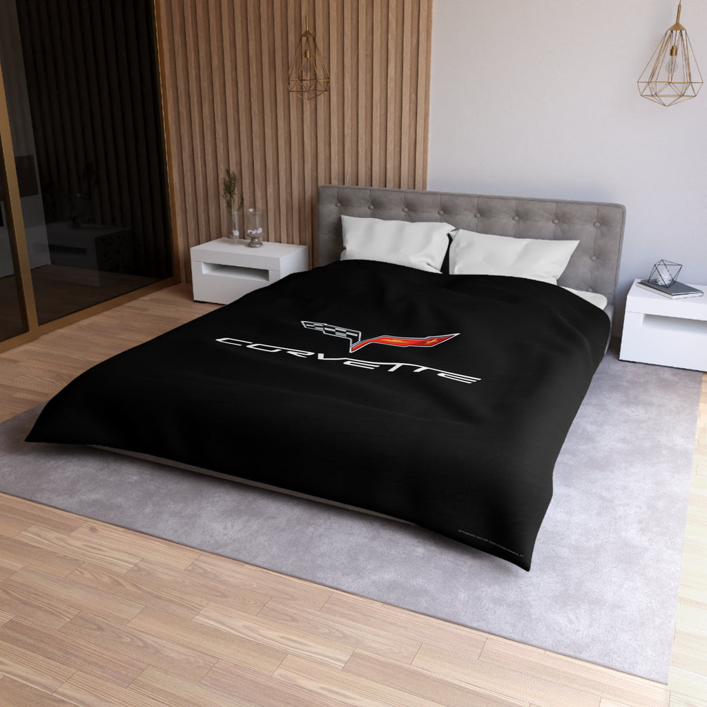 Corvette C6 Black Microfiber Duvet Cover – Sleek Style for Car Lovers