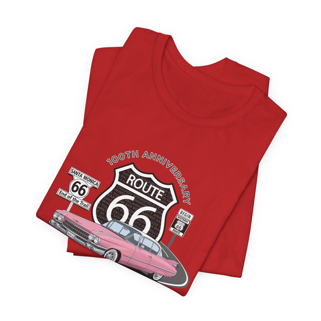 Pink Cadillac Route 66 100th Anniversary Short Sleeve Tee – Legends of the Road